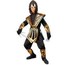 VESTITO CARNEVALE GOLD KOMBAT NINJA TRAVESTIMENTO COSTUME ACCESSORI BAMBINO 4011