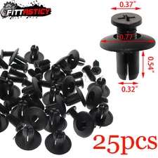 25 Fit 8mm Hole Car Body Plastic Rivets Fastener Fender Bumper Push Pin Clips