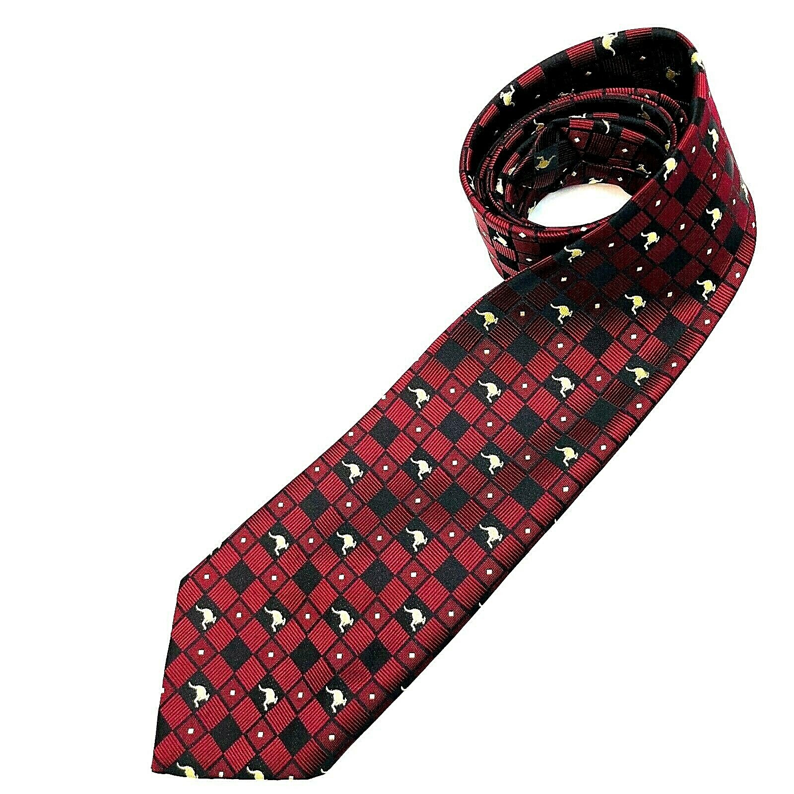 Australian Tie Company Kangaroo Burgundy Black Diamon… Gem