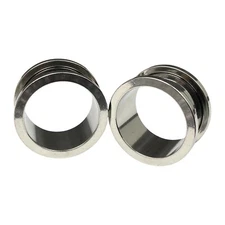 Pair Steel Screw on Tunnels set gauges plugs PICK SIZE 8g through 38mm