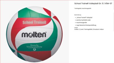 Molten Volleyball School Trainer V5M-ST Team Schule Training Verein Indoor Halle