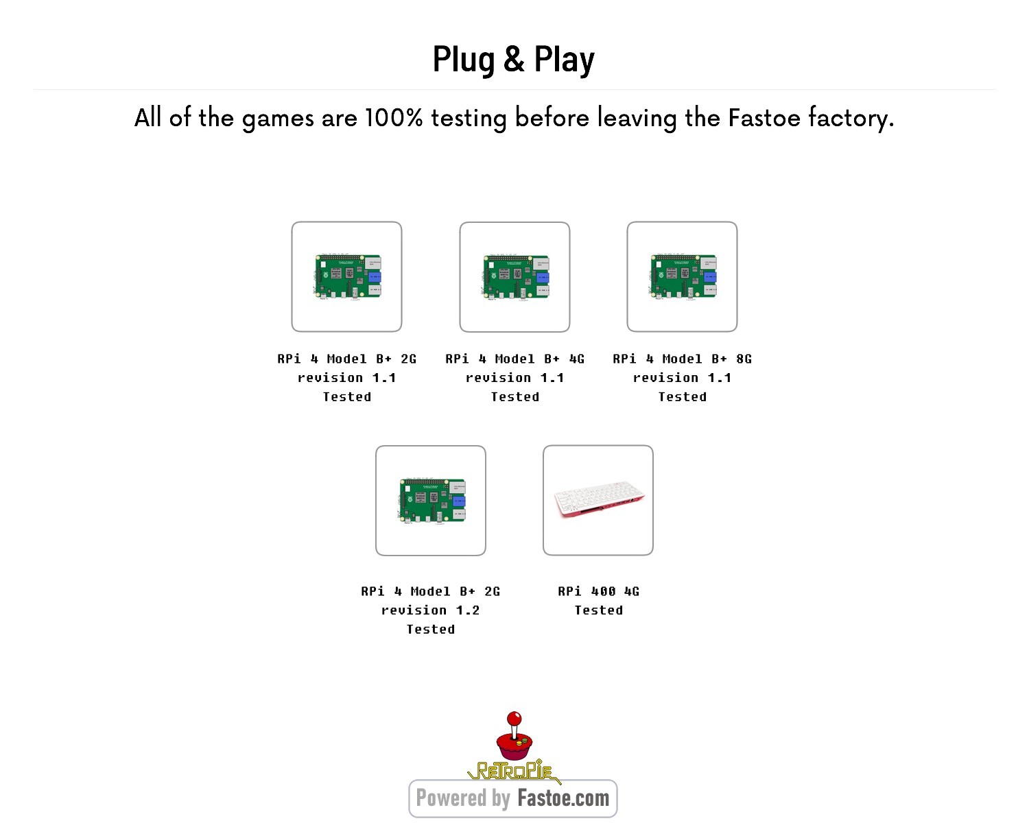 Fastoe Raspberry Pi 4/400 RetroPie Gaming Console ROMs 64GB SD Card