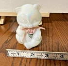 Vintage Fenton Glass Pearly Opalescent White Iridescent Teddy Bear Figurine