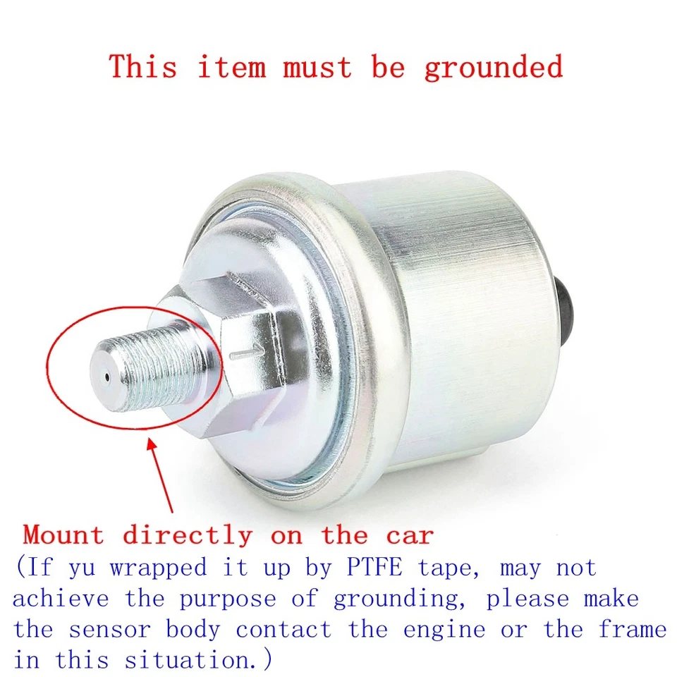 Engine Oil Pressure Sensor Gauge Sender Unit 1/8 NPT for Digital Gauge 0-1 Mpa - Image 4 of 4