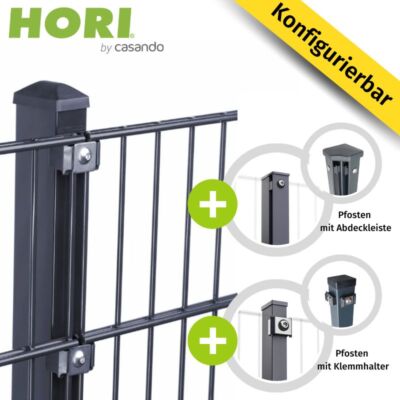 HORI Doppelstabmattenzaun S 6/5/6 mm Komplettset Basic