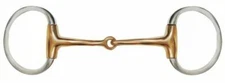 Showman Stainless Steel ENGLISH BIT 5" Copper Broken Mouth 3.5" D EGGBUTT Cheeks