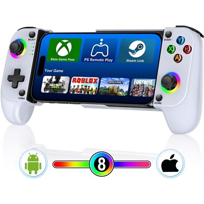Handy Controller für iPhone/Android,Smartphone Mobile Gaming Controller RGB Lich