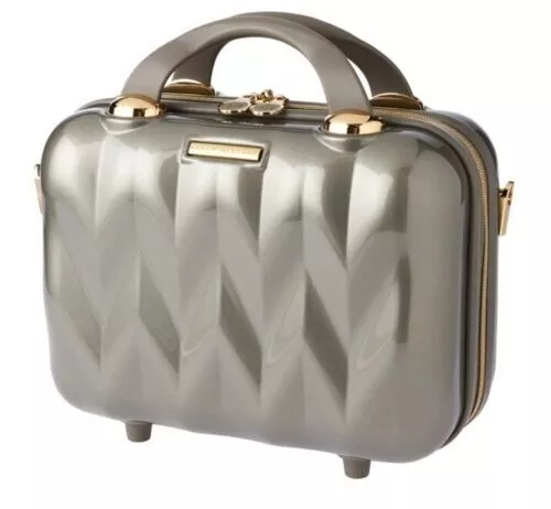 Marcy McKenna 2-in-1 Essential Milan Hardside Beauty Case PLATINUM GRAY NWT  | eBay