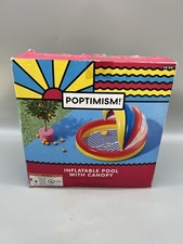 Poptimism Kiddie Pool with Removable Canopy Inflatable Baby Shallow 59x54 Age 3 