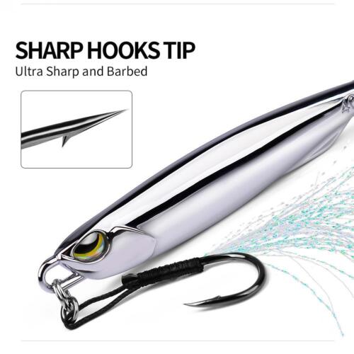 1pc Electroplated Metal Jigs Fishing Lures with Hooks 10g-40g C2R3 R7X7 M2M7 - Bild 10 von 21