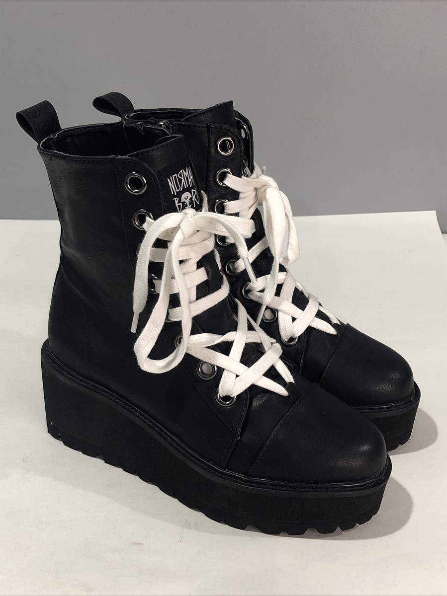 靴 Yggdrasill Killstar Tomb Travel Black Goth Gothic Lace Up Boots Size 5