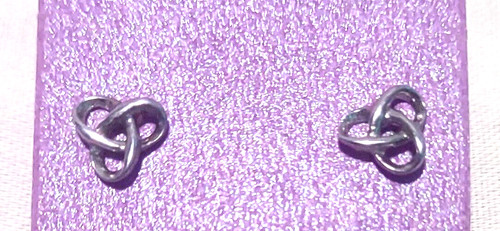 Silver Tone Celtic Knot Stud Earrings New
