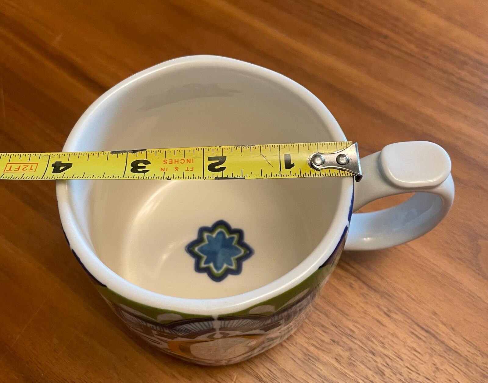 Anthropologie Festive Bistro Tile Monogram Letter ‘O’ Mug NEW