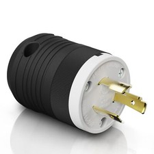 NEMA L6-20P Locking Plug 20 Amp 250 Volt 2-Pole 3-Wire Industrial-Strength Gr...