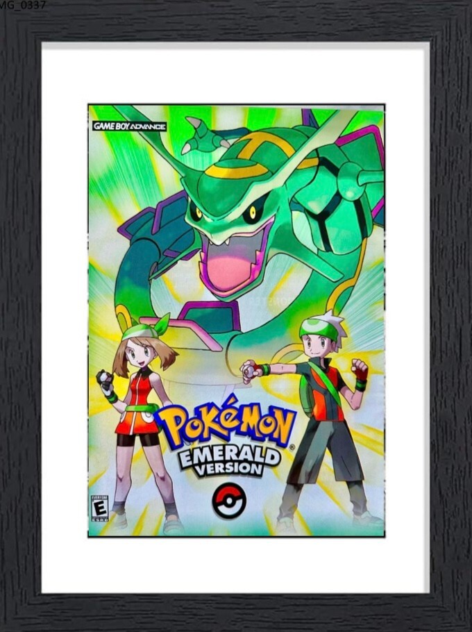 Vintage Framed Print Ad Wall Art 11x14 Nintendo Gameboy Pokemon Emerald GBA