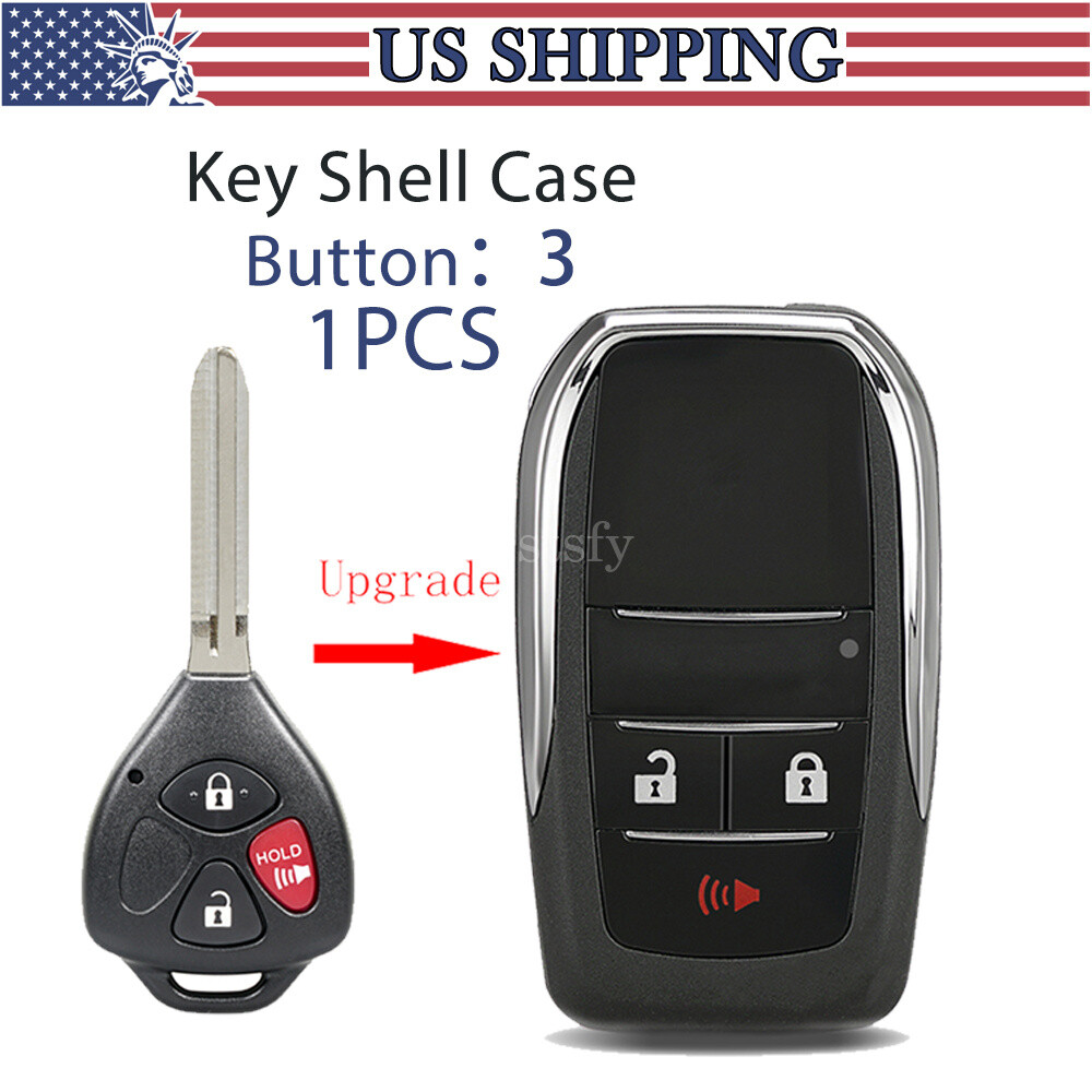 3 Button Flip Key Fob Case For Chrysler 300, Dodge, Jeep - Replacement Remote Cover