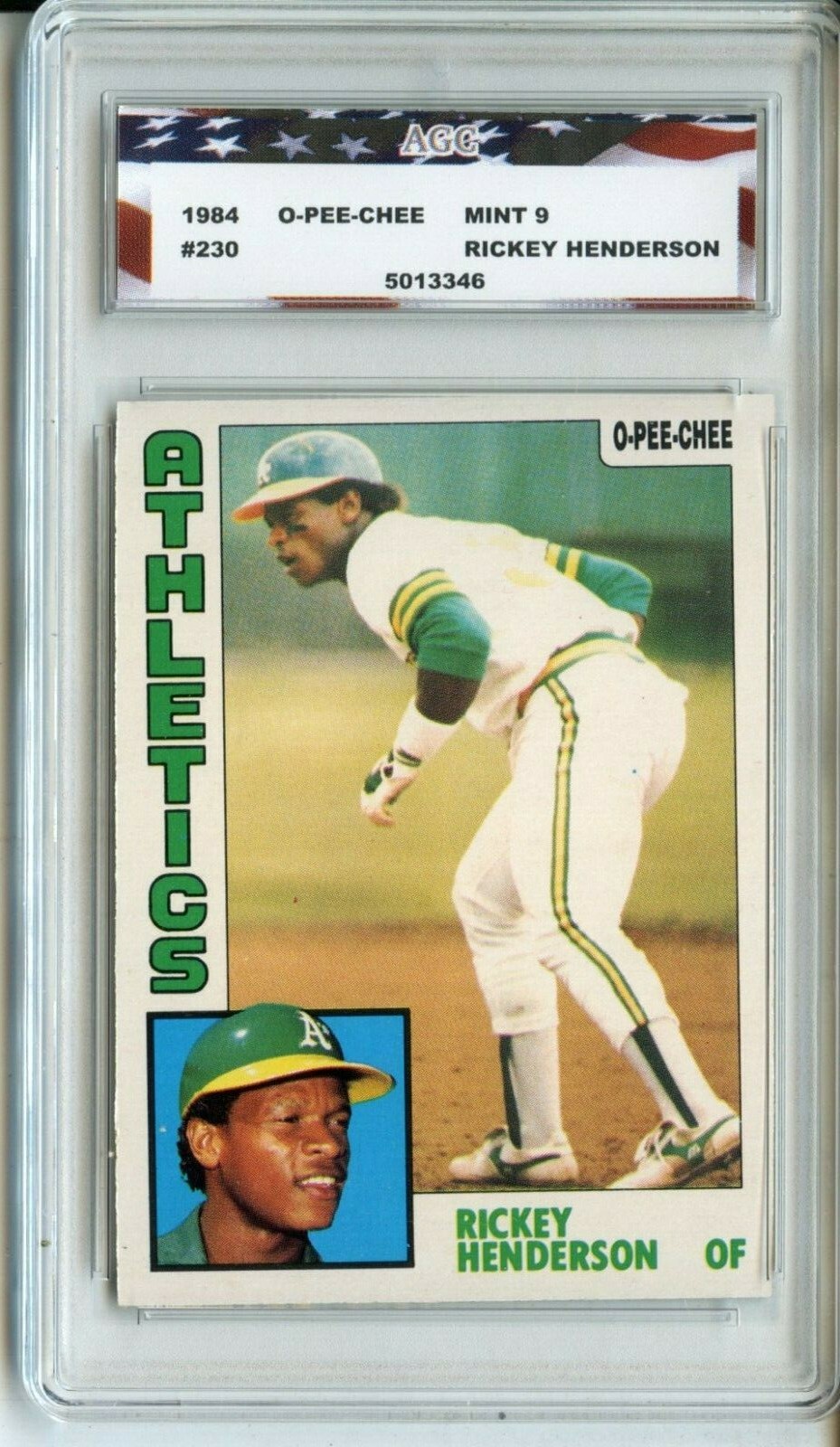 1984 O-Pee-Chee #230 Rickey Henderson AGC 9 Mint Oakland Athletics | eBay