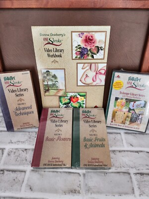 5 Piece Lot - FolkArt One Stroke - VHS,  DVD, & Booklet - See All Photos