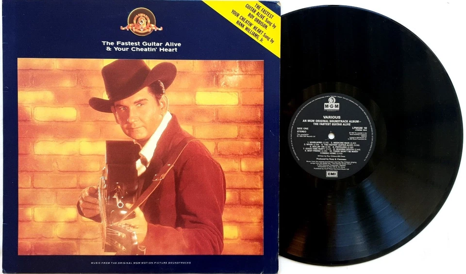 Roy Orbison & Hank Williams Jr–The Fastest Guitar Alive & Your Cheatin' Heart LP - Image 2 of 3