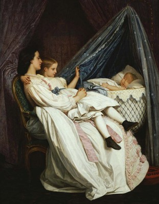 Auguste Toulmouche ''New Arrival'' Blue Artwork PAPER or CANVAS Fine Art Print