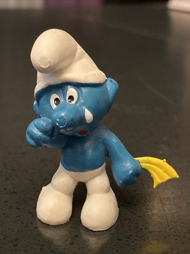 Vintage Crying Smurf Figurine-Schleich Peyo, 1972 Hong Kong - Picture 9 of 15