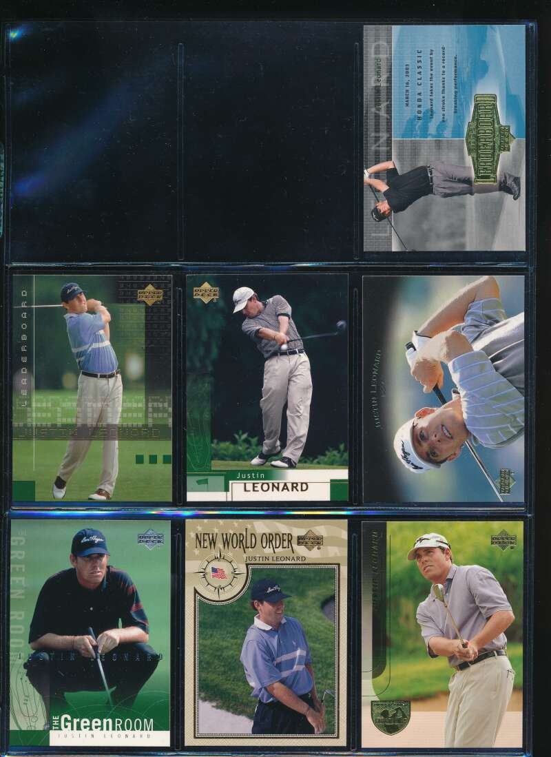 Lot (7) 2002 Upper Deck Justin Leonard #62 14 9 112 23 80 GR2 (GK108)