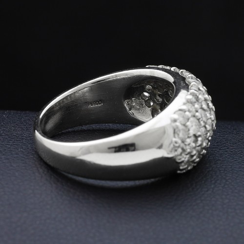 Anillo A Banda de Oro 18KT Brillantes 1.43CT Naturales No Tratado Certificado - Imagen 6 de 8