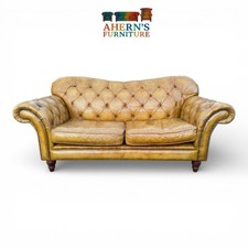 Mustard Yellow Leather Chesterfield Sofa FREE DELIVERY