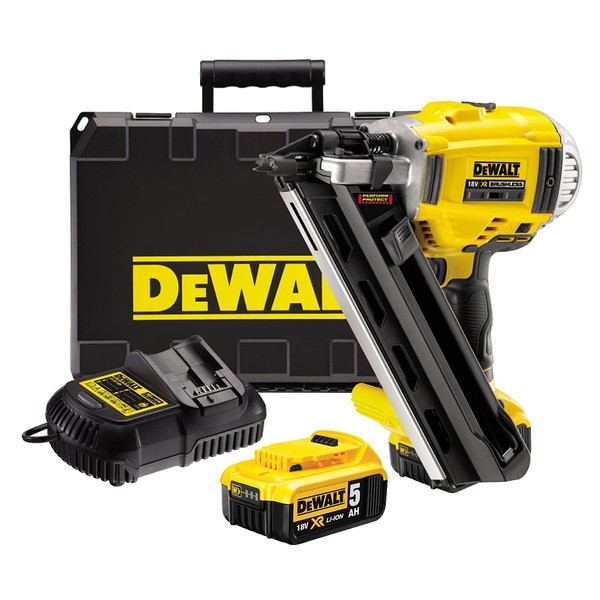 Dewalt DCN692P2 Akku Nagler Tacker 90Mm 2 Stufen 18V 5Ah BüRstenlos 2 Akkus-image
