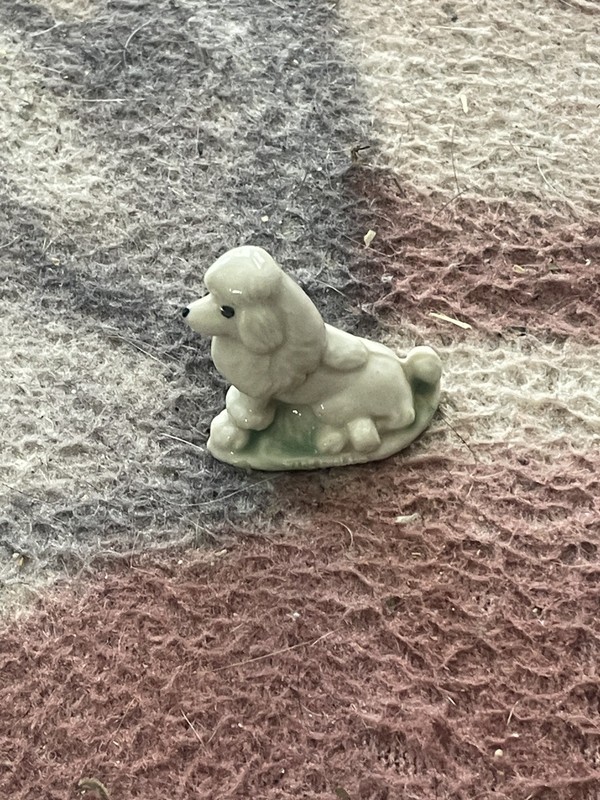 Wade England Whimsies White Poodle Porcelain Decorative Figurine