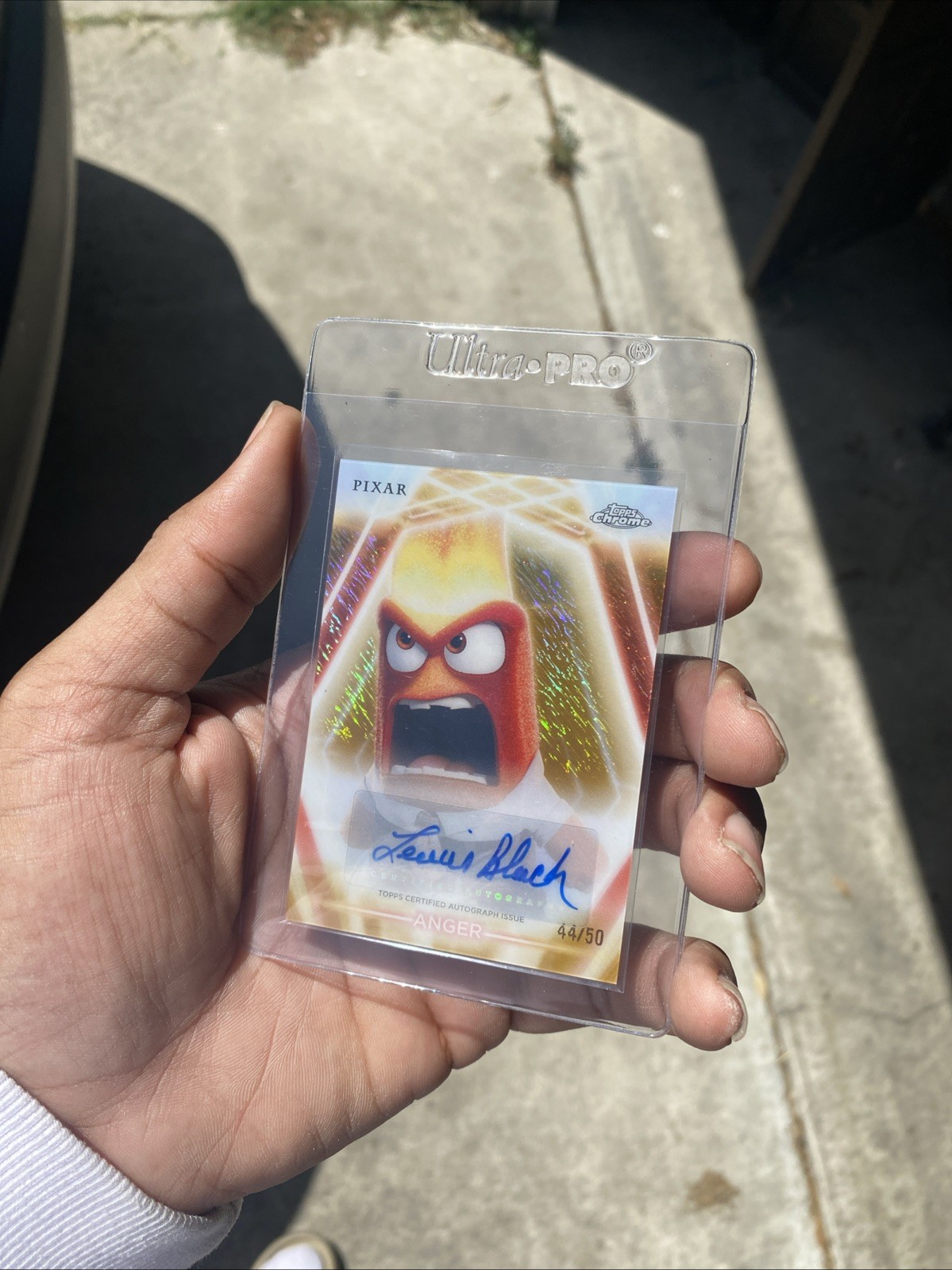 2026 Disney Topps Chrome Neon Etch Autograph “Anger” Lewis Black Numbered 44/50