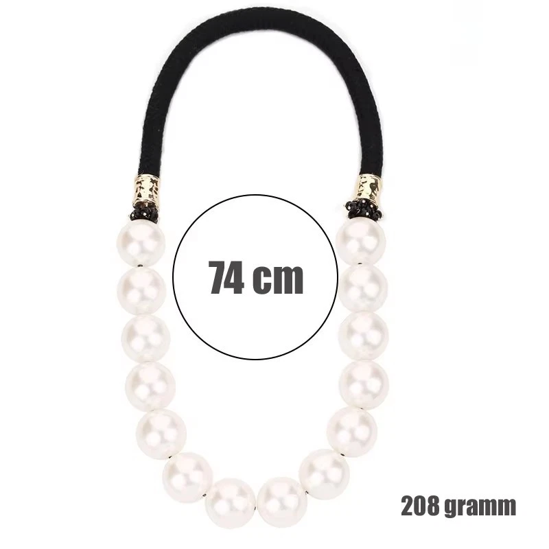 Perlen Kunstperlen Statement Collier Kette endlos 74 cm - Bild 4 von 4