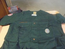 Vintage Boy Scout 1950's Dark Green Short sleeve shirt Eagle Scout Explorers