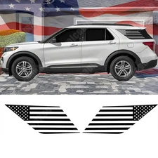 For Ford Explorer 20-25 Vinyl Decal US Flag Design Matte Black Rear Window‌ Film