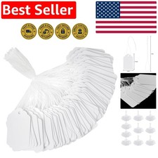 Elegant 1000PCS Pre-Strung White Price Tags for Effortless Pricing - 1.75x1.1