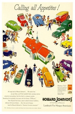   Calling All Appetites!   Howard Johnson's Vintage Ad Poster - 24x36  Art