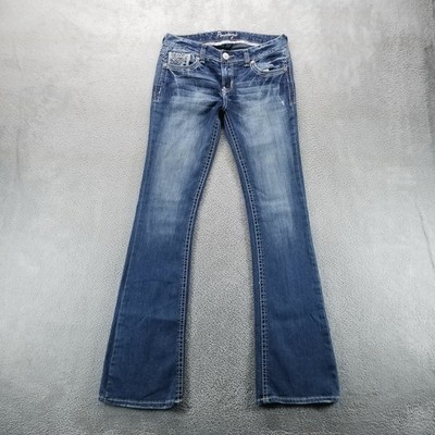 Amethyst Jeans Womens Tall Blue Bootcut Low Rise Dark Wash