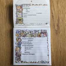 Vtg 80’s Current Telephone Hanging Message Note Pad Babysitter’s Reminder Info/