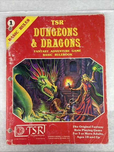 Dungeons & Dragons TSR Fantasy Adventure Game Basic Rulebook Basic Rules 1