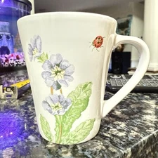 Corelle Coordinates Stoneware Mug Camellia Floral Ladybug Dragonfly b407