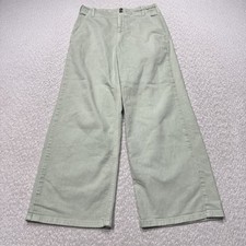Pilcro Pants Womens 27 Green Wide Leg Eventide Trouser High Rise Denim 30x28