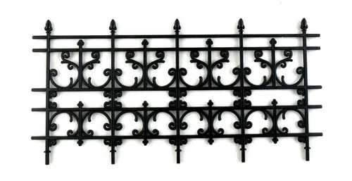 Dolls House Miniature Outdoor Fixture Accessory Black Victorian Railings Fence
