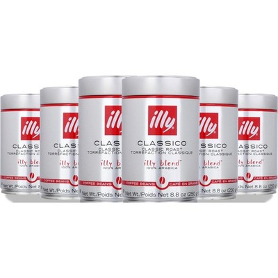 Illy Classic Roast Coffee Beans 8.8 Oz Arabica Blend 6 Pack