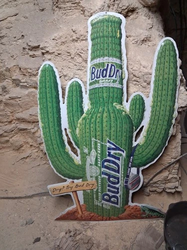 Vintage Bud Dry Beer Sign 25x18, STEEL BEER SIGNS , 90'S