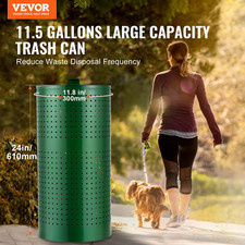 Dog Poop Trash Can with 50 Liner Bags, 11.5 Gallons Outdoor Dog Waste Bin with