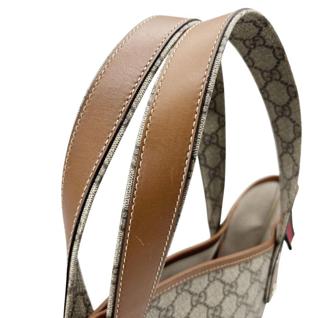 GUCCI Tote Bag GG Supreme PVC Beige Authentic Women's Fashion thumbnail 10