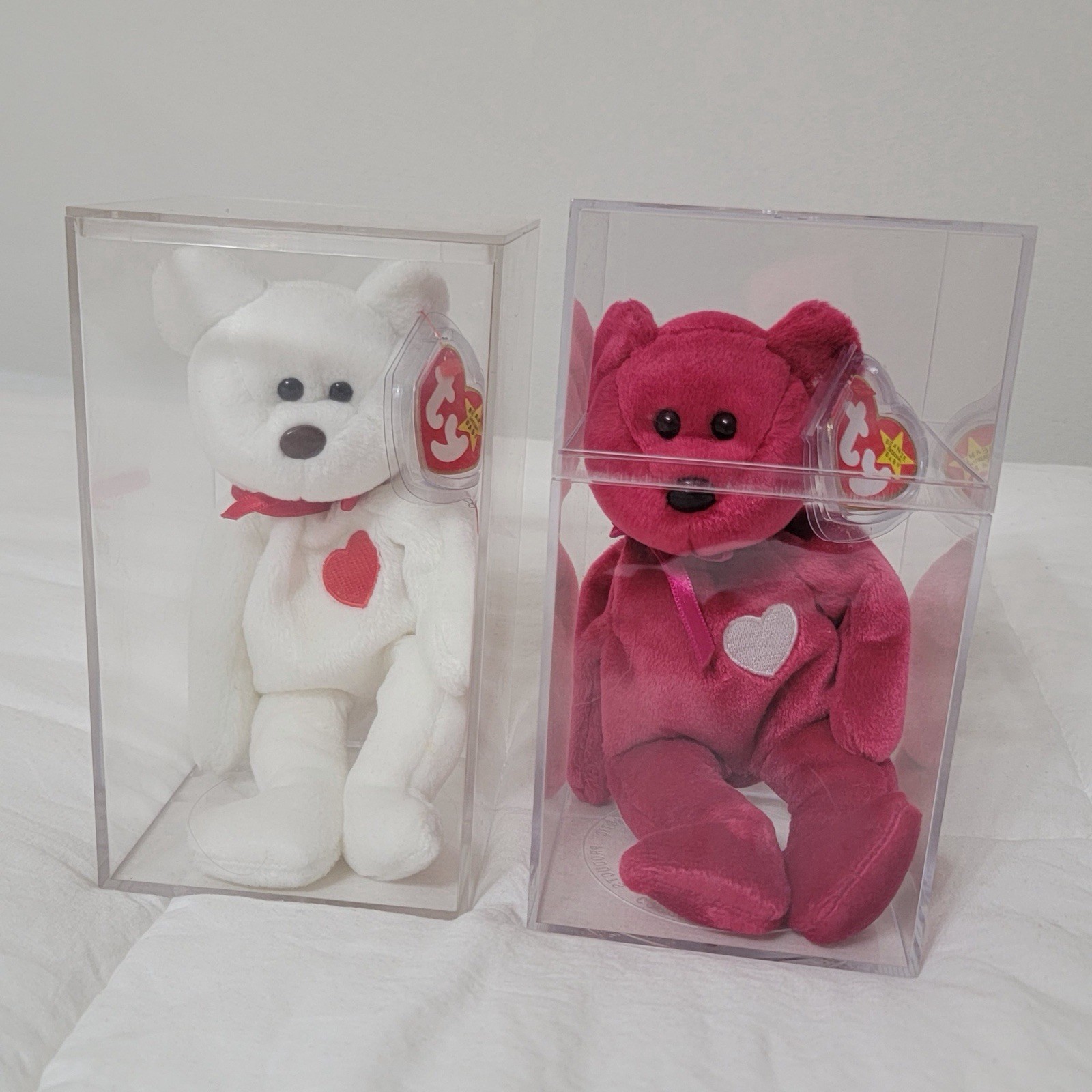 TY BEANIE BABY COMBO VALENTINO & VALENTINA Retired RARE Tag Errors See Details