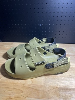 Crocs Classic All Terrain Open Toe Sandal Men Size 13 Hook Loop Olive Green