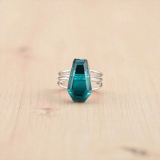 Apatite Gemstone 925 Sterling Silver Handmade Jewelry Ring Gift For Girlfriend