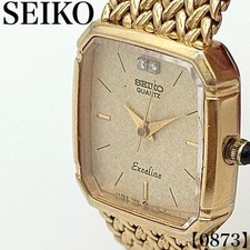 Working Item Working Item SEIKO Exceline Wristwatch Ladies Quartz 7321 1470 Gold
